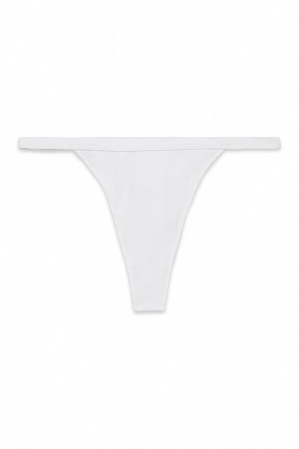 Women'secret Tanga de algod&atilde;o branca aberta - tanga branco