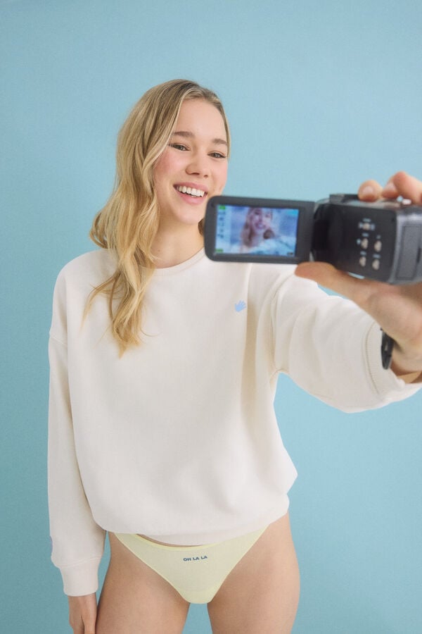 HI&BYE Pack 3 tangas blanco, amarillo, azul blanco