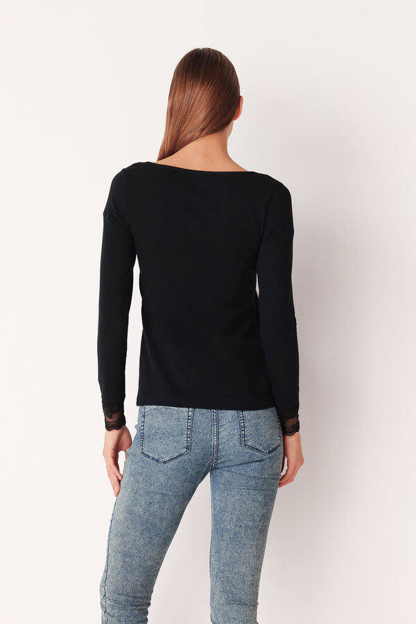 Cotonella Jersey cuello redondo manga larga negro negro