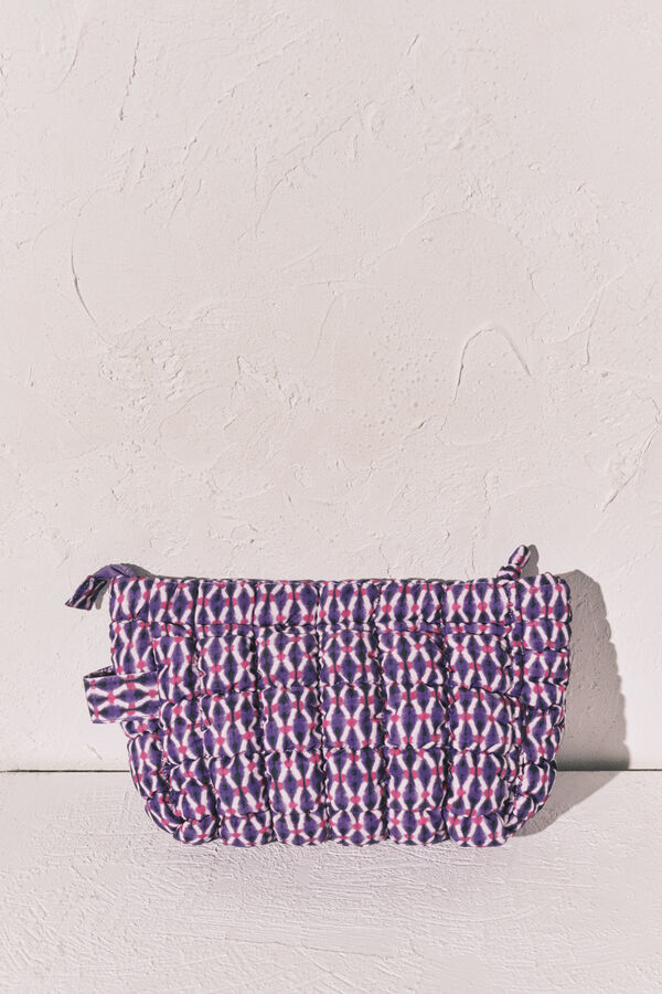 Women'secret Neceser mediano acolchado morado estampado