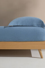 Textura Bajera punto algod&oacute;n . Cama 80-90cm. azul