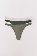 Women'secret Pack 3 tangas algod&oacute;n logo blanco blanco