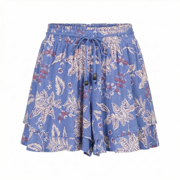Women'secret Cal&ccedil;&otilde;es com folhos estampados azuis azul