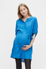 Mamalicious Vestido curto maternity e amamentação azul