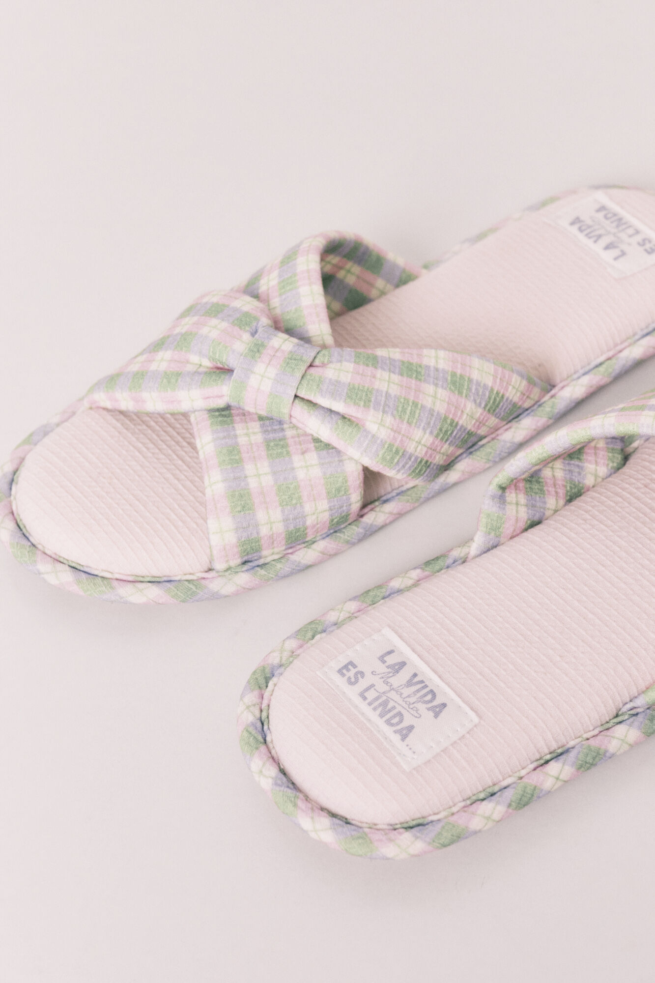 Women'secret Zapatillas casa nudo cuadros