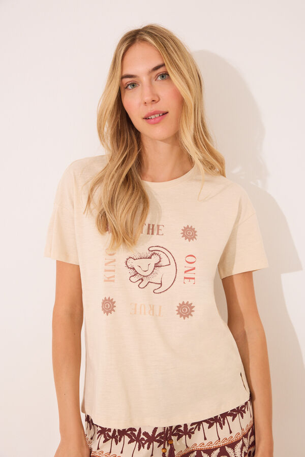 Women'secret Pijama corto 100% algod&oacute;n print El Rey Le&oacute;n nude