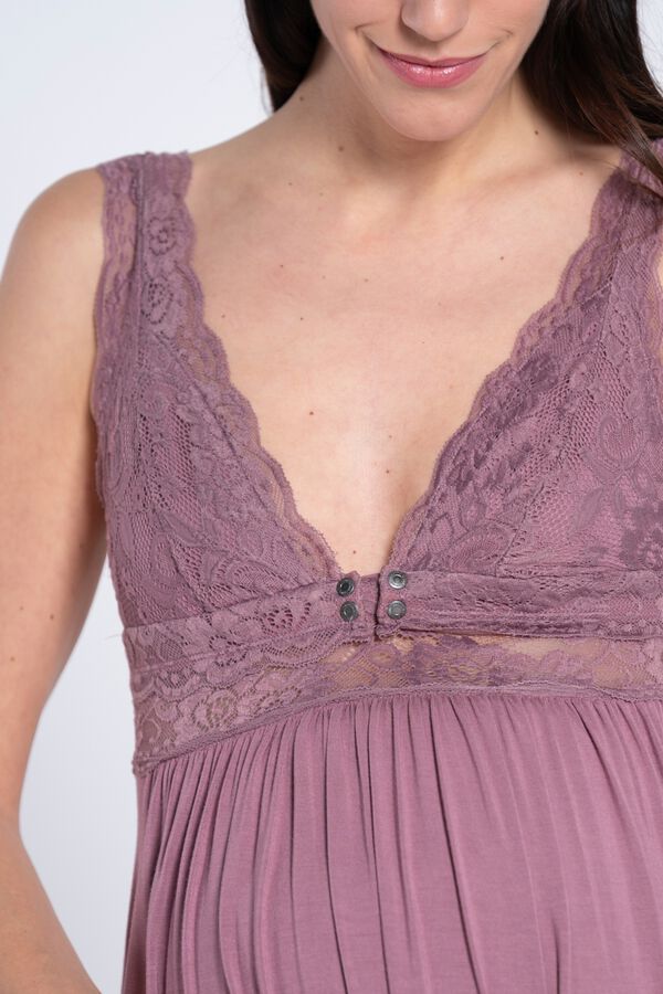 Ohma! Camis&oacute;n lencero con encaje&nbsp;premam&aacute; morado/lila