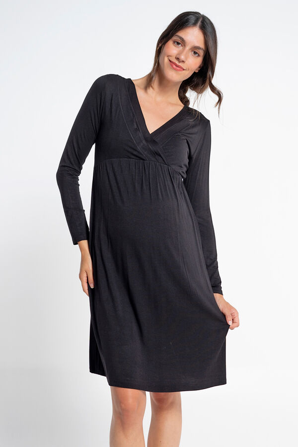 Ohma! Vestido premamá evasée negro