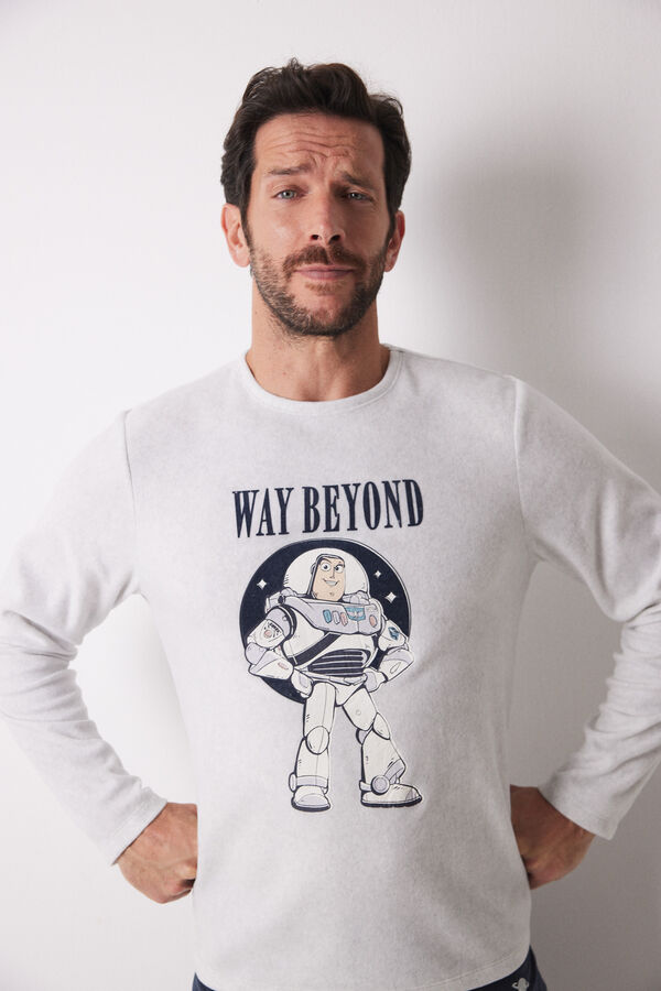 Women'secret Pijama largo hombre polar "Buzz Lightyear" gris