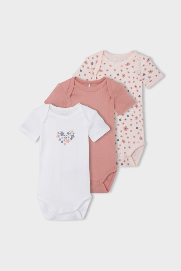 Name it Pack de 3 bodies manga curta rosa
