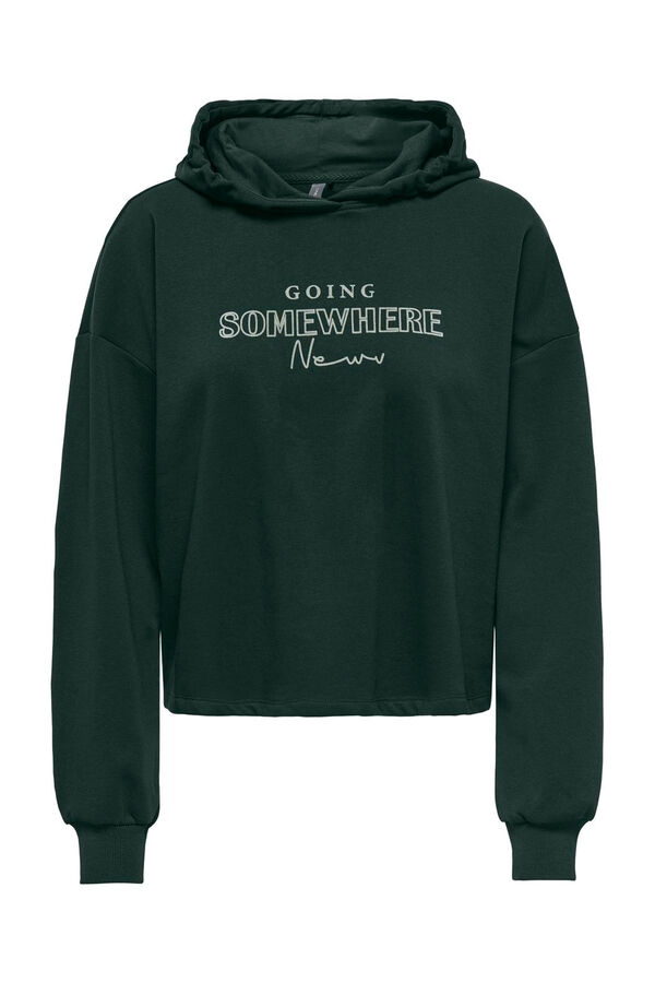 Only Play Sudadera suave con capucha y estampado frontal turquesa