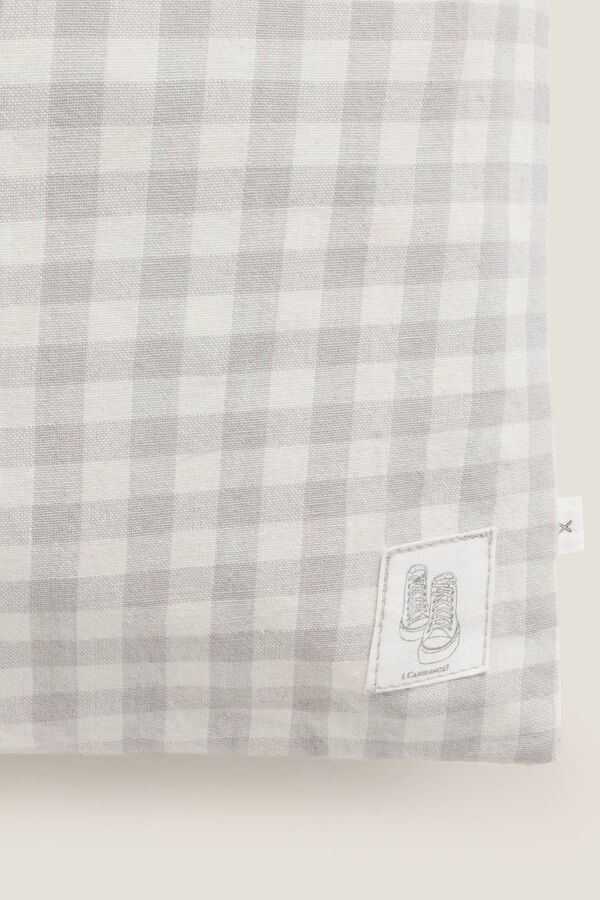 Textura Bolsa cuadros vichy gris