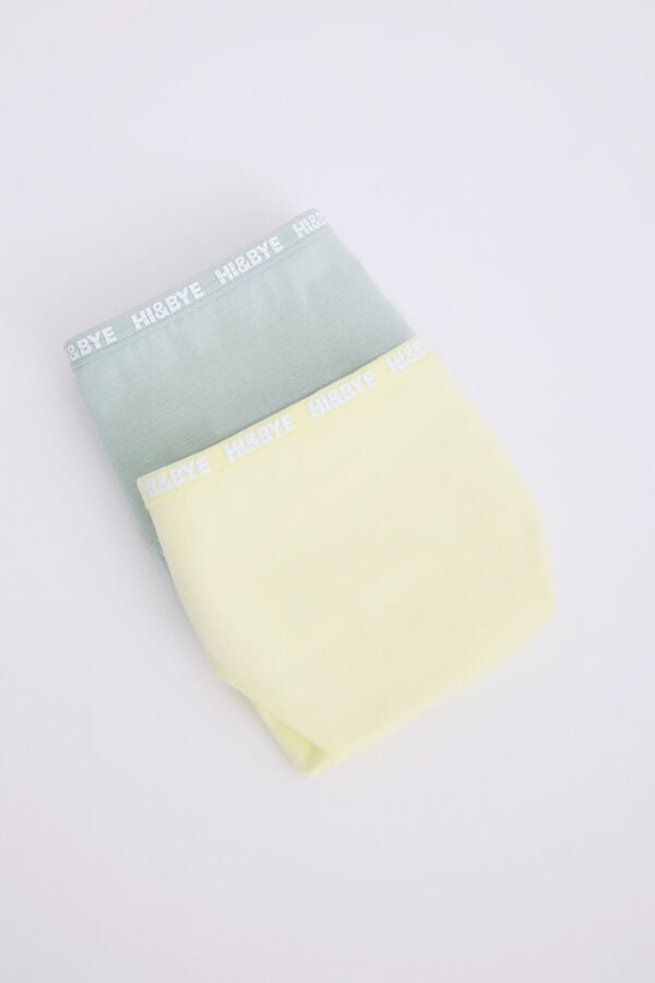 HI&BYE Pack 3 cuecas cl&aacute;ssicas amarela, rosa, verde branco