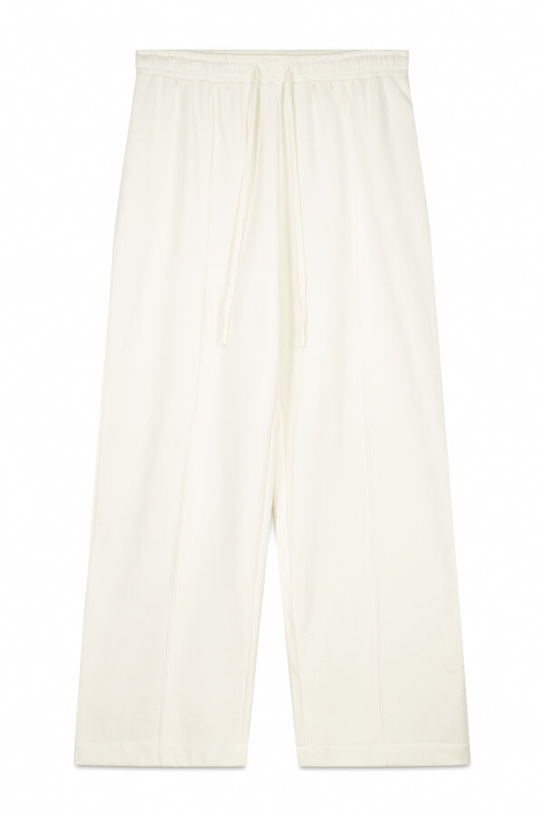 Women'secret Pantal&oacute;n largo felpa fina blanco marfil