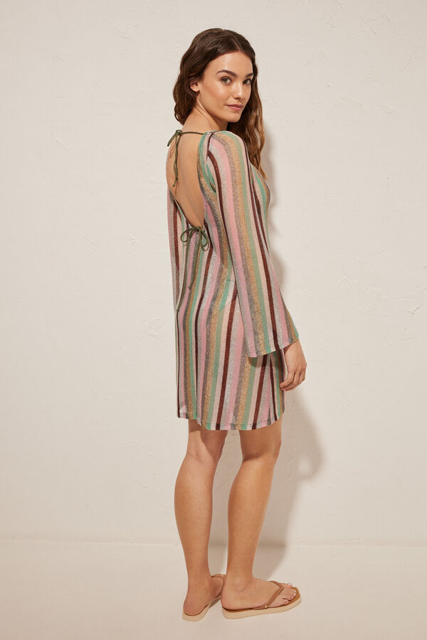 Women'secret Vestida t&uacute;nica raias transparentes estampado