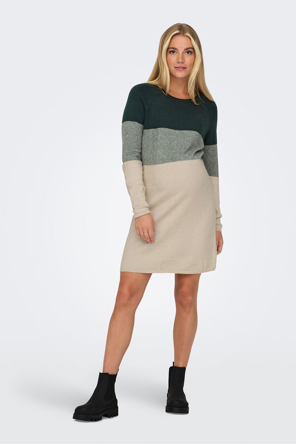 Only Maternity Vestido corto de punto maternity verde