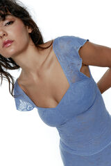 Black Limba Sutiã Amara de renda Crop top azul