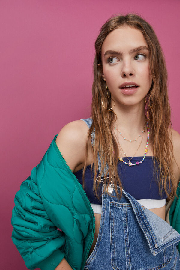 HI&BYE Top bandeau algodão azul-escuro azul