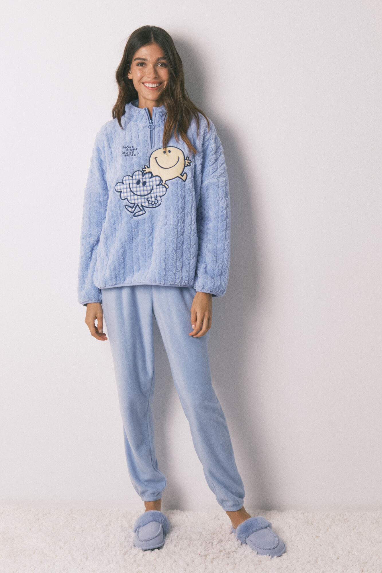 Women'secret Pijama comprido de polar com gola alta SmileyWorld&reg;