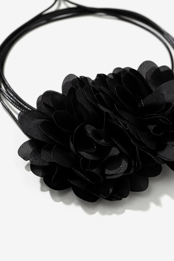 Vilanova Maxi Collar con Flores Textiles negro