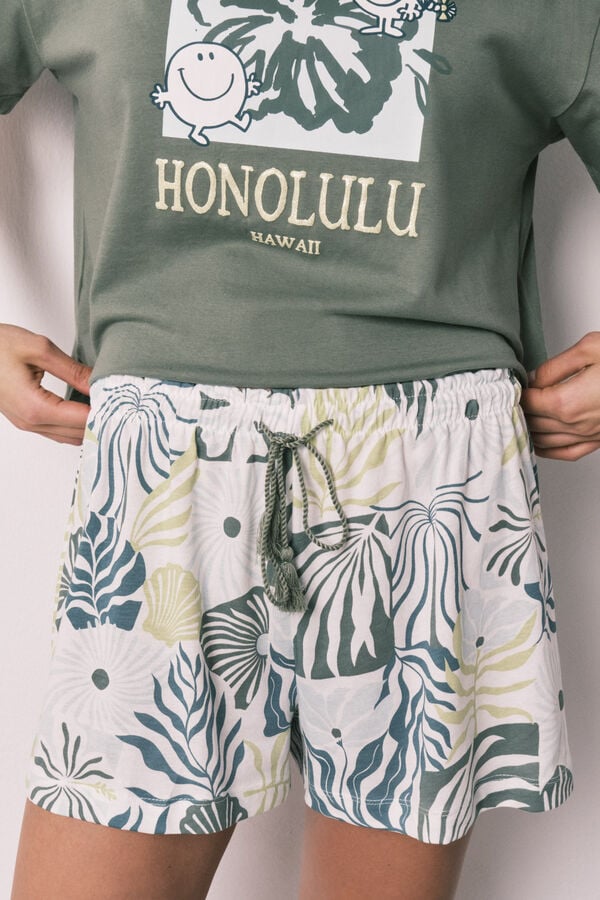 Women'secret Pijama curto de manga curta verde Little Miss&trade; caqui