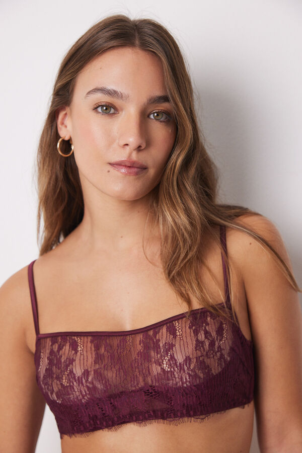 Women'secret Suti&atilde; balconette com aro em renda renda INTUITIVE estampado