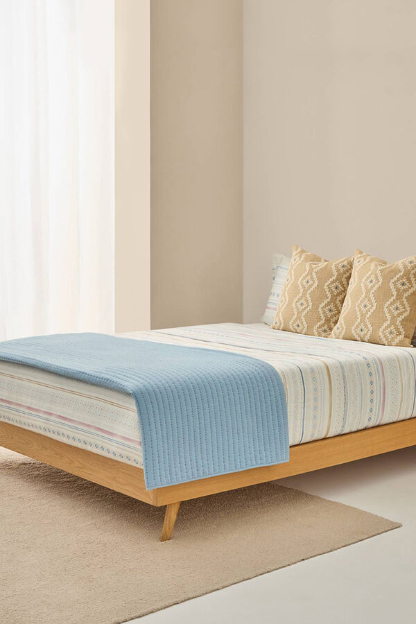 Textura Capa de edredom de cetim estampada azul