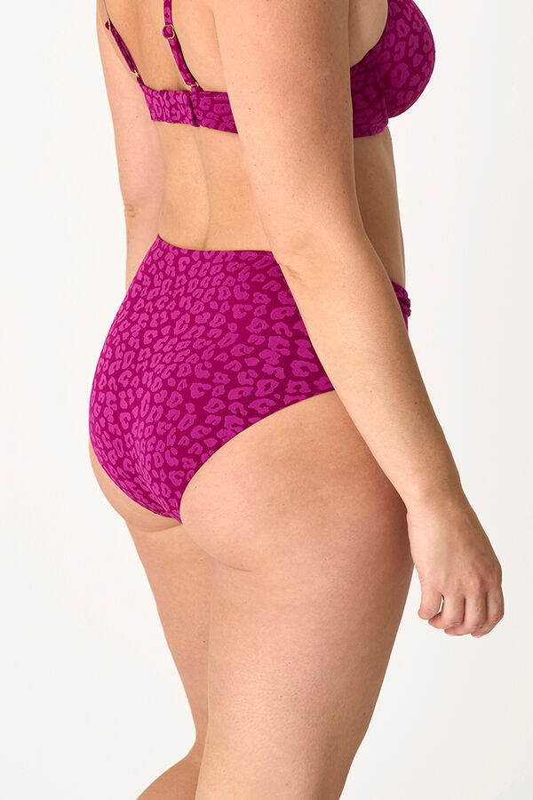 Promise Cueca de biqu&iacute;ni alta estampado animal rosa