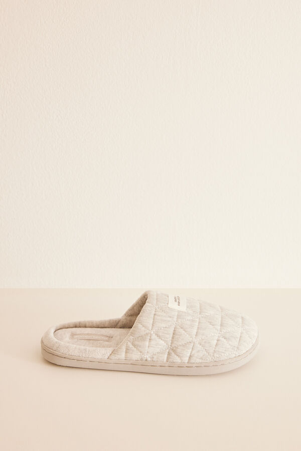 Women'secret Chinelos de quarto acolchoados cinzentos cinzento