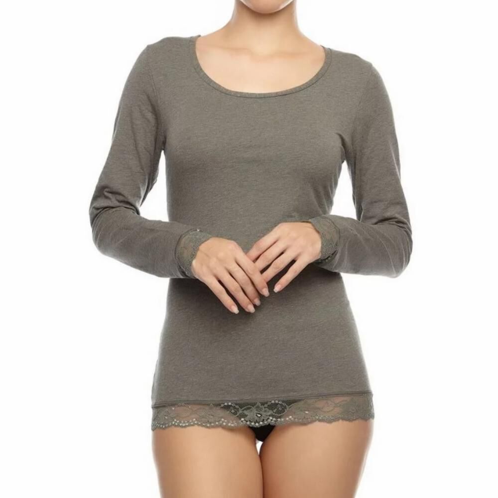 Cotonella Camiseta termal de mujer cuello redondo manga larga