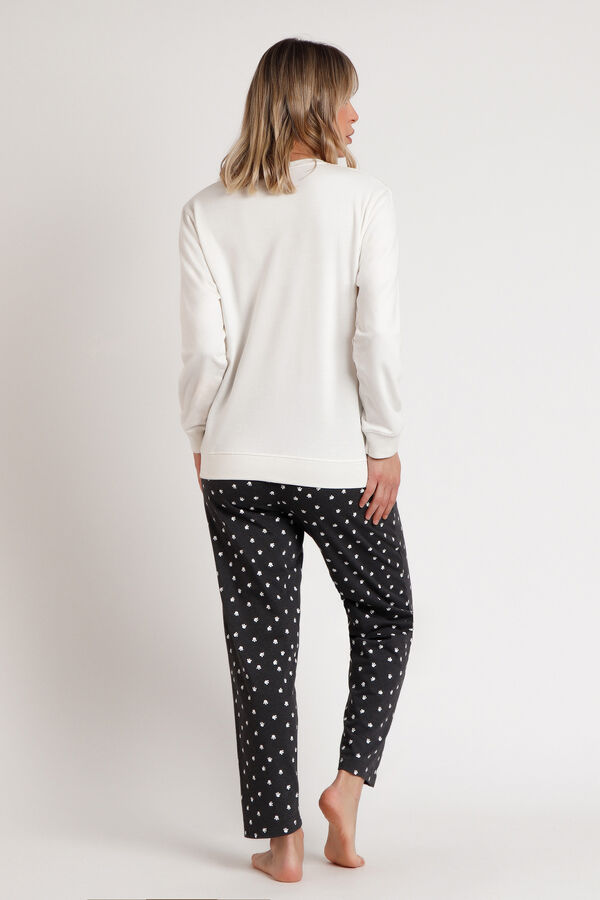 Admas Pijama largo mujer felpa 101 D&aacute;lmatas beige