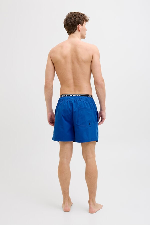 Jack & Jones Mai&ocirc; liso com c&oacute;s com logo  azul