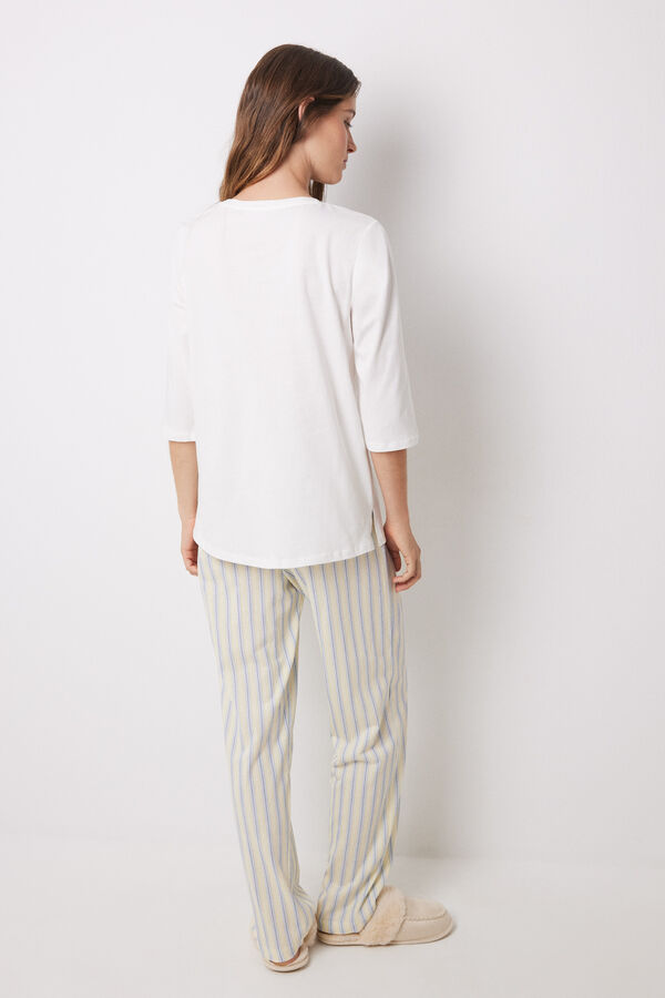 Women'secret Pijama algod&oacute;n estampado flores azul