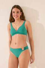 Women'secret Cueca biqu&iacute;ni verde cl&aacute;ssica com argola verde