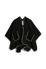 Pieces Poncho com bolsos preto