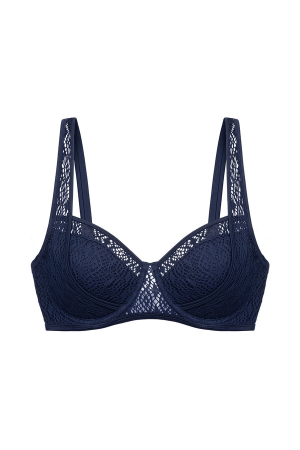 Dorina Top de bikini de ganchillo con relleno fino Kumasi azul