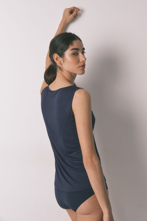 Women'secret Camiseta punto s&uacute;per suave azul azul