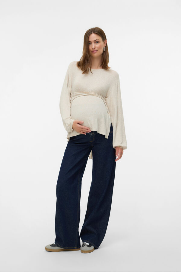 Mamalicious Top manga larga maternity y lactancia  marr&oacute;n