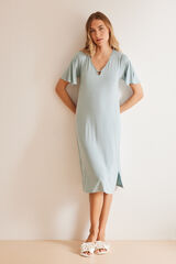 Women'secret Camisa de dormir azul Ecovero&trade; verde