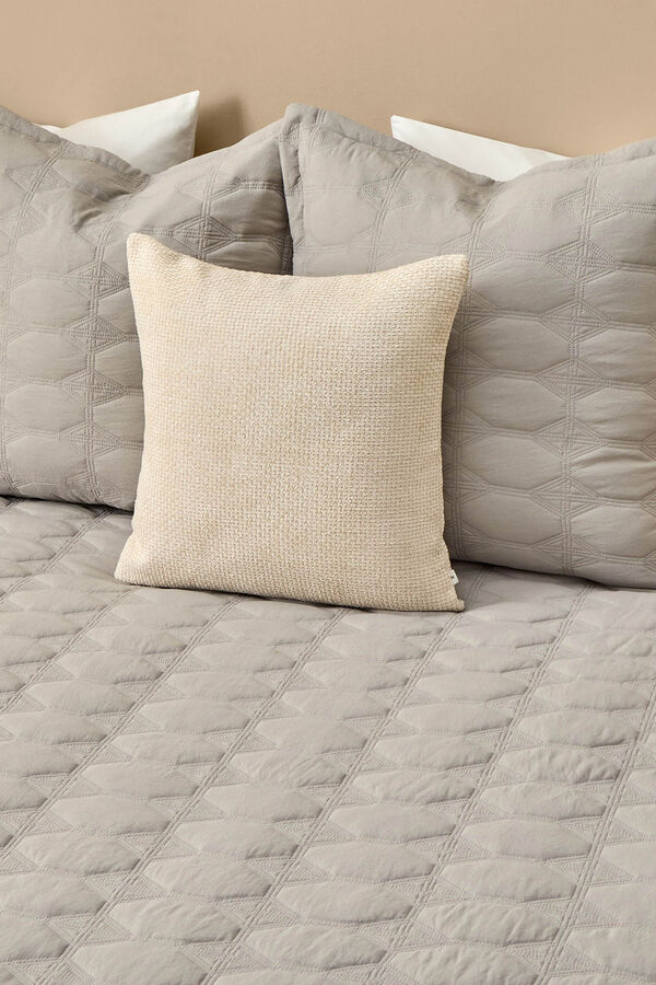 Textura Colcha acolchado geom&eacute;trico gris