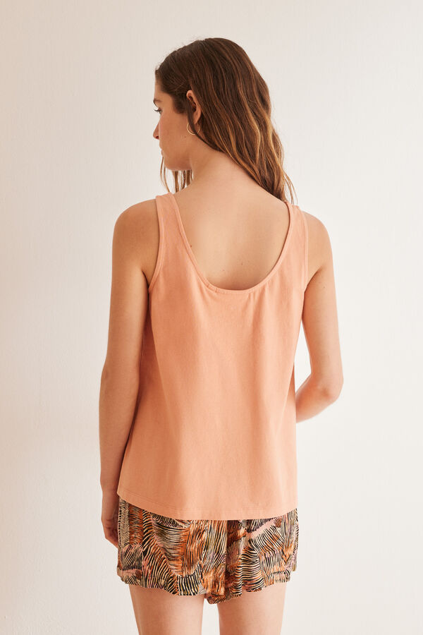 Women'secret Pijama corto 100% algod&oacute;n ocre Minnie naranja