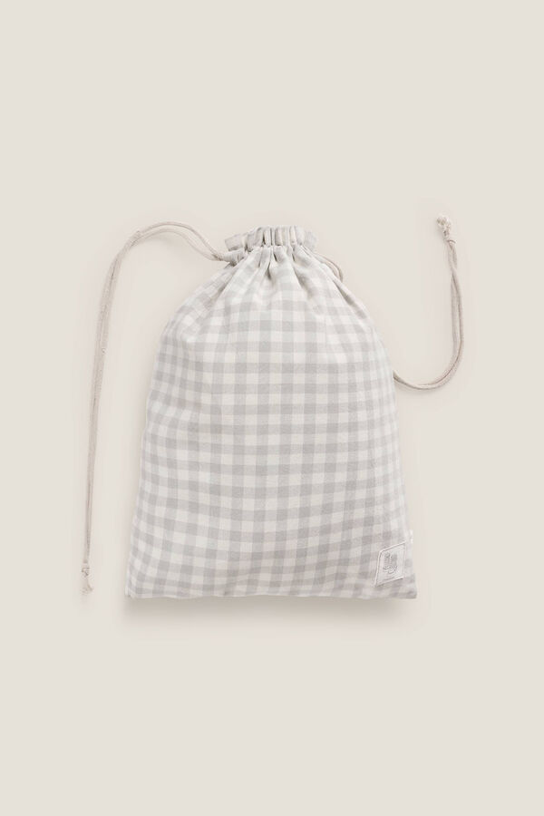 Textura Bolsa cuadros vichy gris