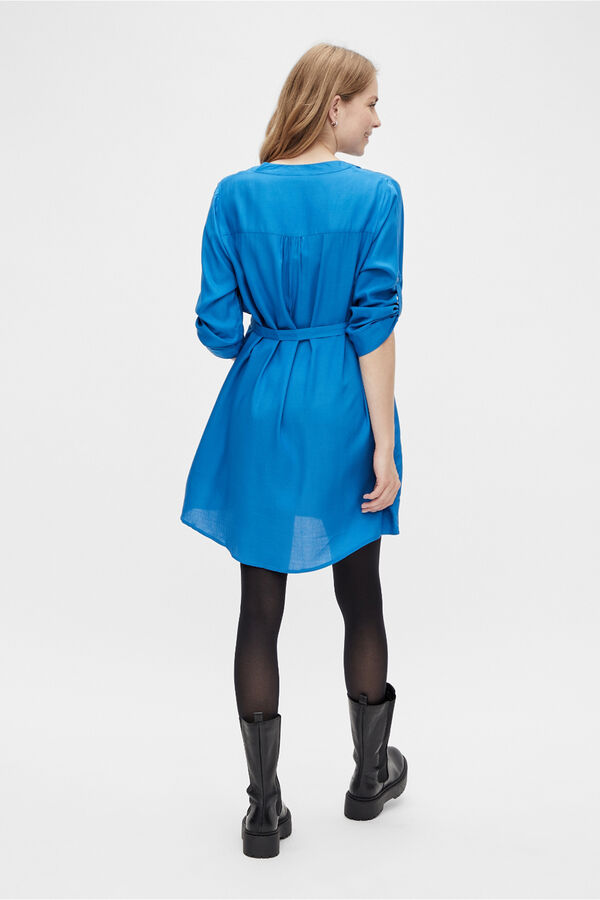 Mamalicious Vestido curto maternity e amamentação azul