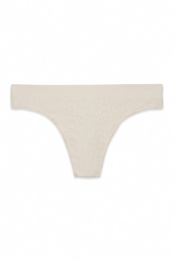 Women'secret Tanga sin costuras animal print beige nude
