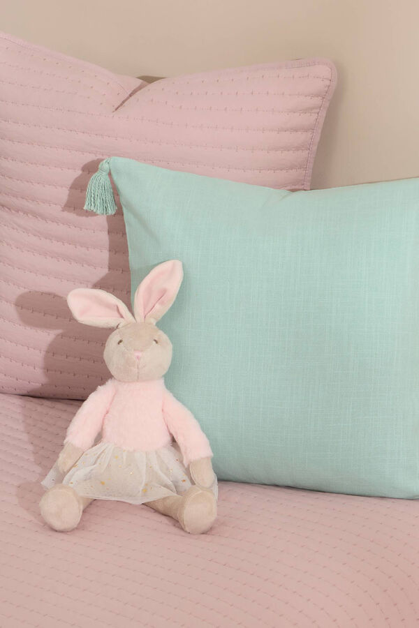 Textura Colcha detalle bordado. Cama 80-90cm. rosa