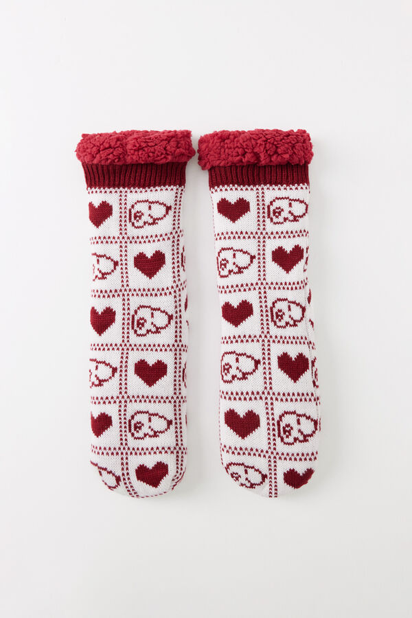 Women'secret Meias longas de tric&ocirc; Snoopy bege