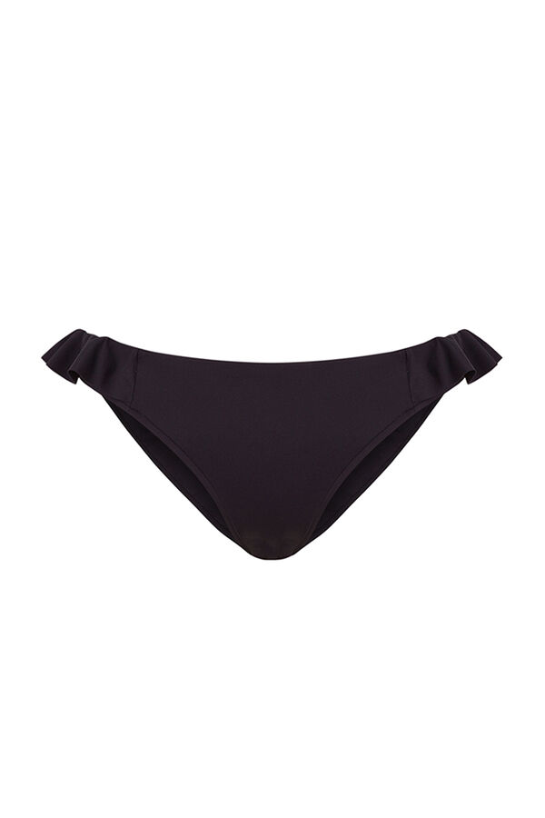 Women'secret Cueca biquíni clássico volante preto preto