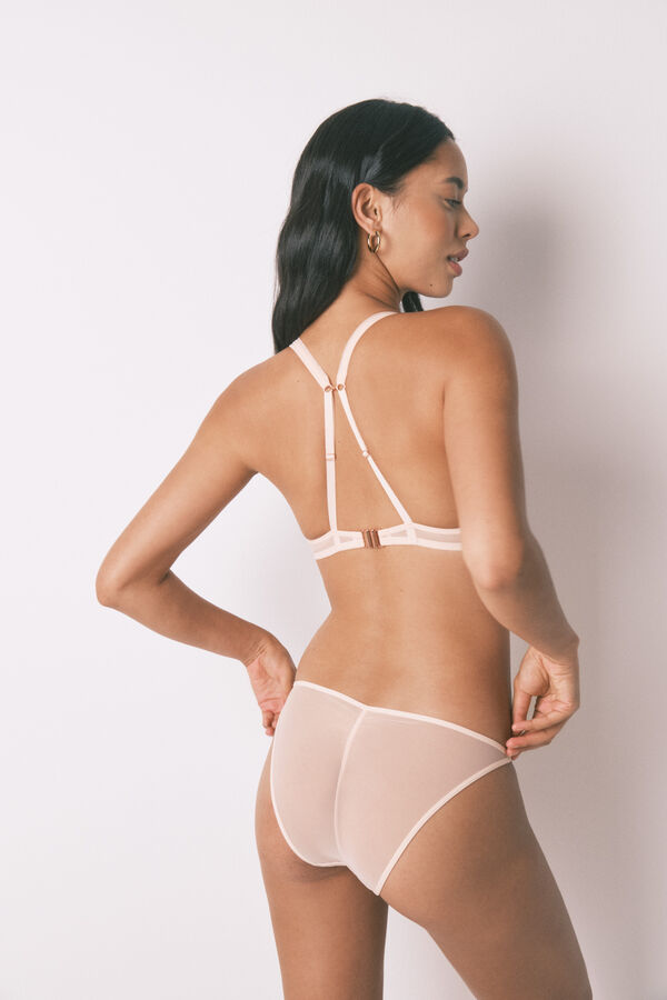 Women'secret Cueca cl&aacute;ssica de tule microfibra rosa rosa