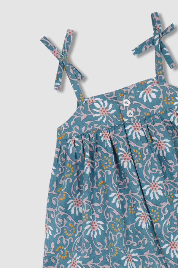 Gocco Vestido Talle Alto Con Estampado De Flores  Azul Pato azul