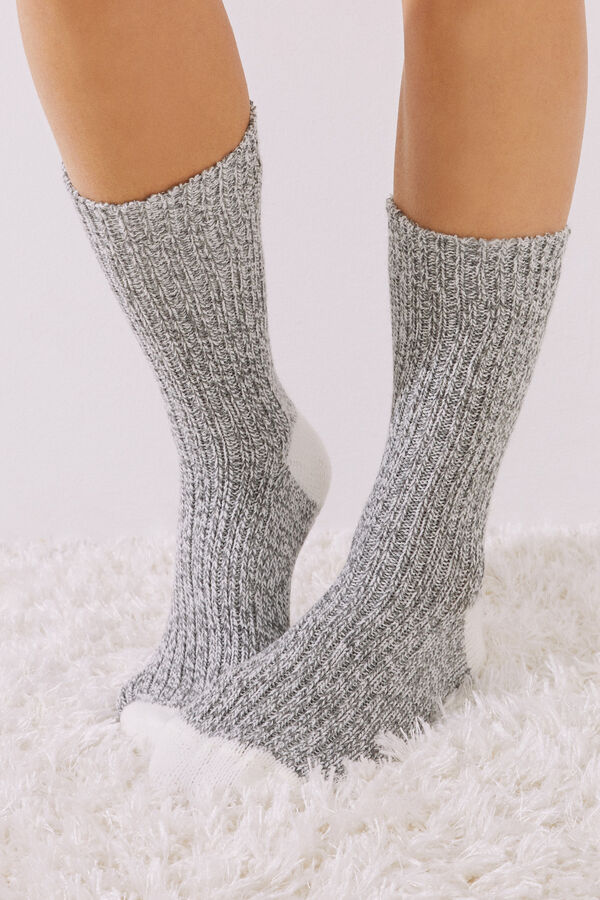 Women'secret Calcetines textura gris gris